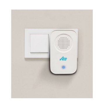 Show details for Aco Wireless Rectangle Plug- in Doorbell with Kinetic Bell Push, ACODBRTLWHITE Picture of Aco Wireless Rectangle Plug- in Doorbell with Kinetic Bell Push, ACODBRTLWHITE
