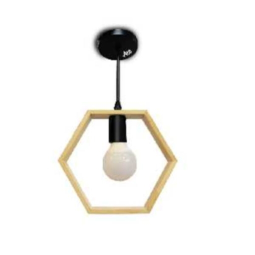 Picture of Aco Woodem Hexagon Pendant Light, ACOPLWDTH41H