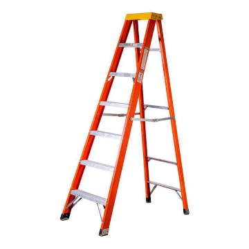 Show details for Jinmao 6 Step Fiberglass 7' Step Ladder 300 lbs Orange, JMFM22106IA Picture of Jinmao 6 Step Fiberglass 7' Step Ladder 300 lbs Orange, JMFM22106IA