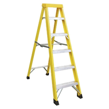 Show details for Jinmao 5 Step Fiberglass Step Ladder 250 lbs, JMFM22105I Picture of Jinmao 5 Step Fiberglass Step Ladder 250 lbs, JMFM22105I