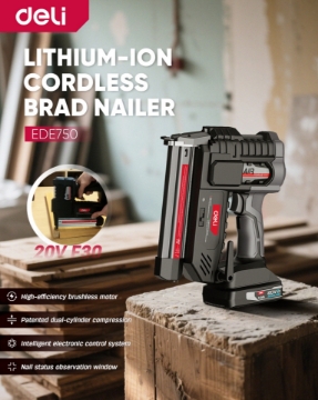 Show details for Deli Lithium-Ion Cordless Brad Nailer EDE750 Picture of Deli Lithium-Ion Cordless Brad Nailer EDE750
