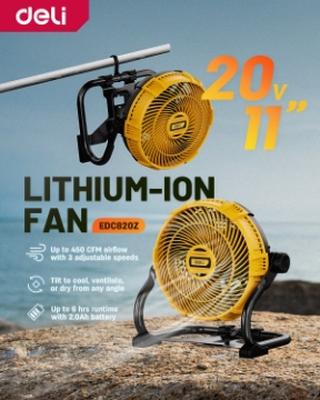 Show details for Deli Lithium-Ion Fan EDC820Z Picture of Deli Lithium-Ion Fan EDC820Z