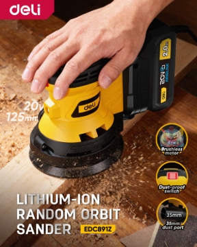 Picture of Deli Lithium-Ion Random Orbit Sander EDC891Z