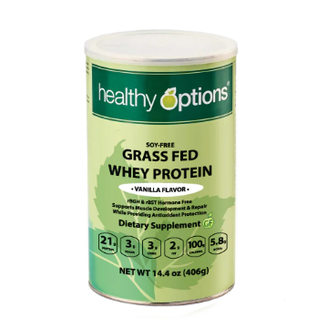 Picture of Healthy Options Grass Fed Whey Protein Vanilla Flavor 406 Grams