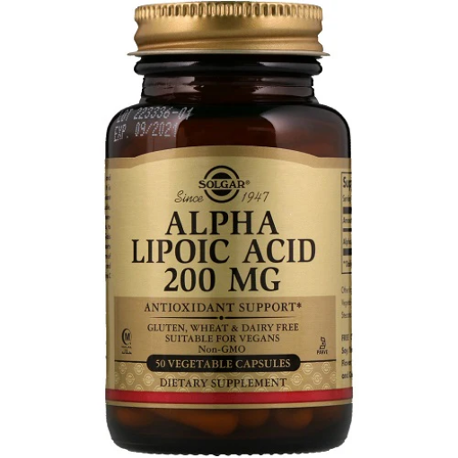 Picture of Solgar Alpha Lipoic Acid 200mg 50 Capsules