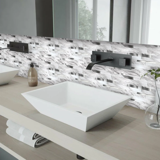 Picture of HOMER SA TILE 30.3X29.7X0.40CM STR LAY WHITE SILVER