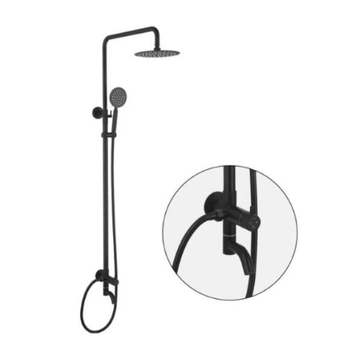 Picture of Axis Round On-Wall Shower System Matte Black, AXS54S300B