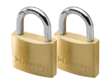 Picture of MASTER LOCK BRASS PADLOCK 2 KEYED ALIKE 20MM HARD STEEL SHACKLE